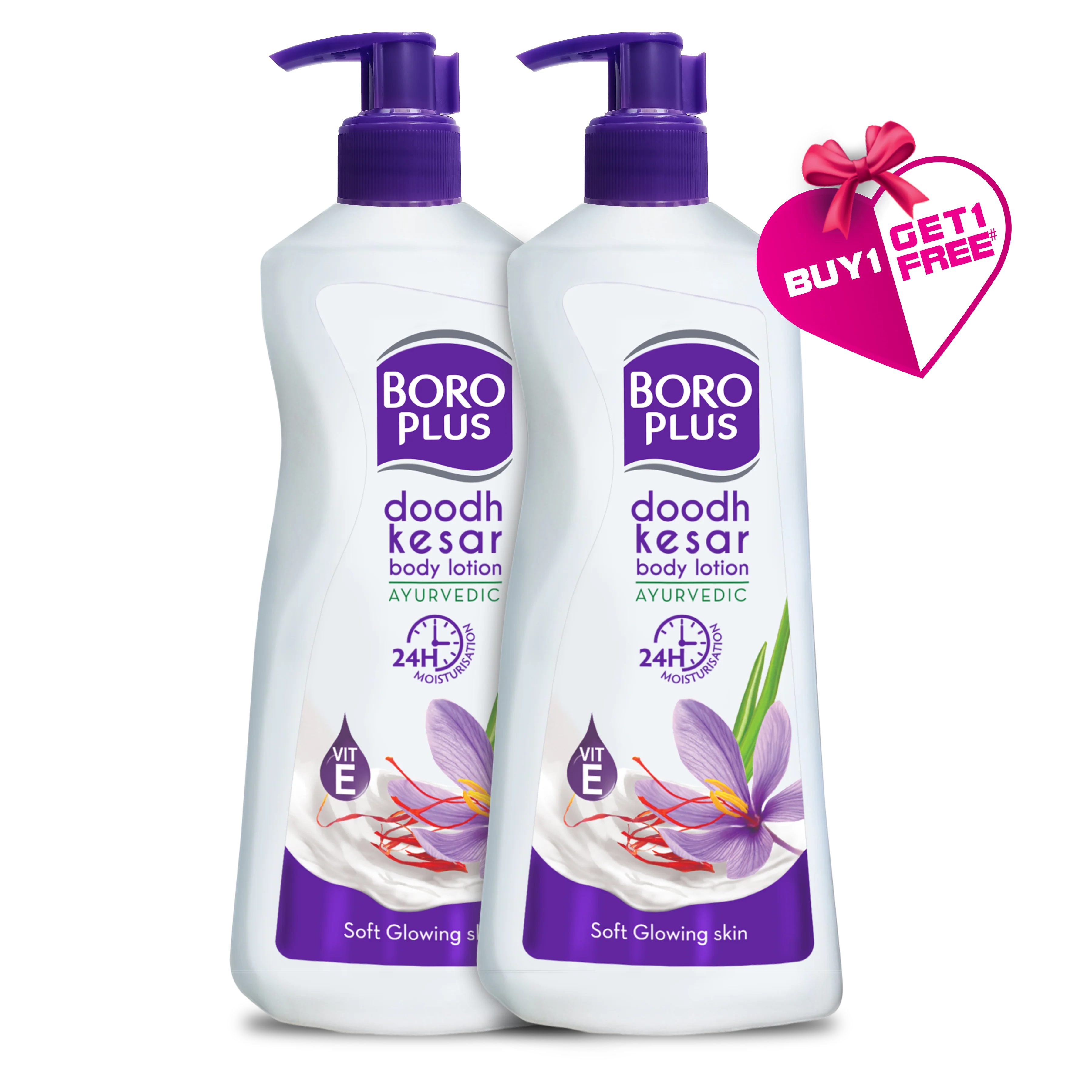 Boro Plus Doodh Kesar Body Lotion 300ml+300ml Buy1 Get1 Free 